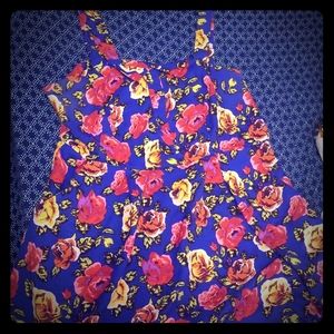 Electric blue floral dress